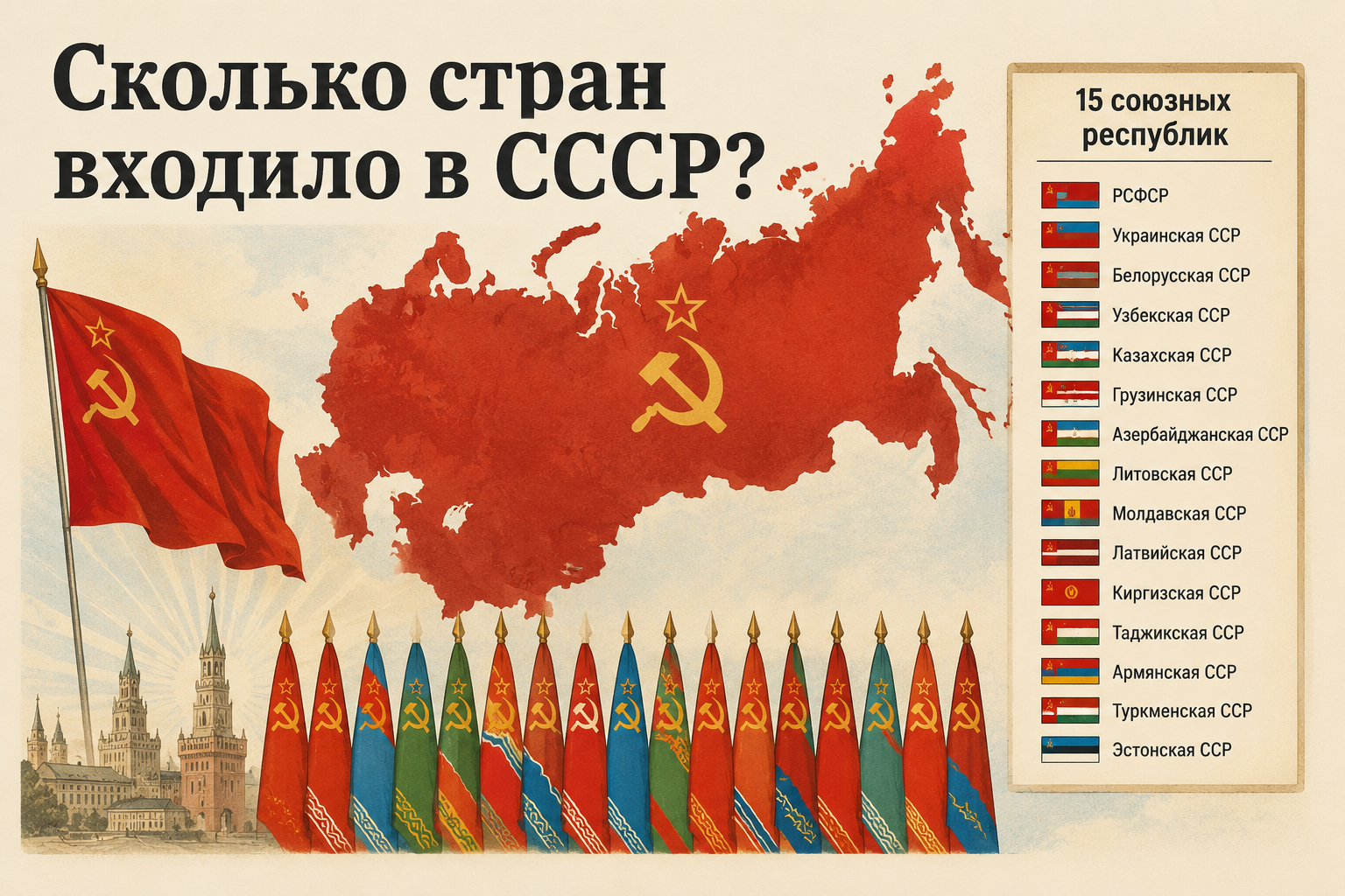 Страны, входившие в СССР: полный список республик Советского Союза
