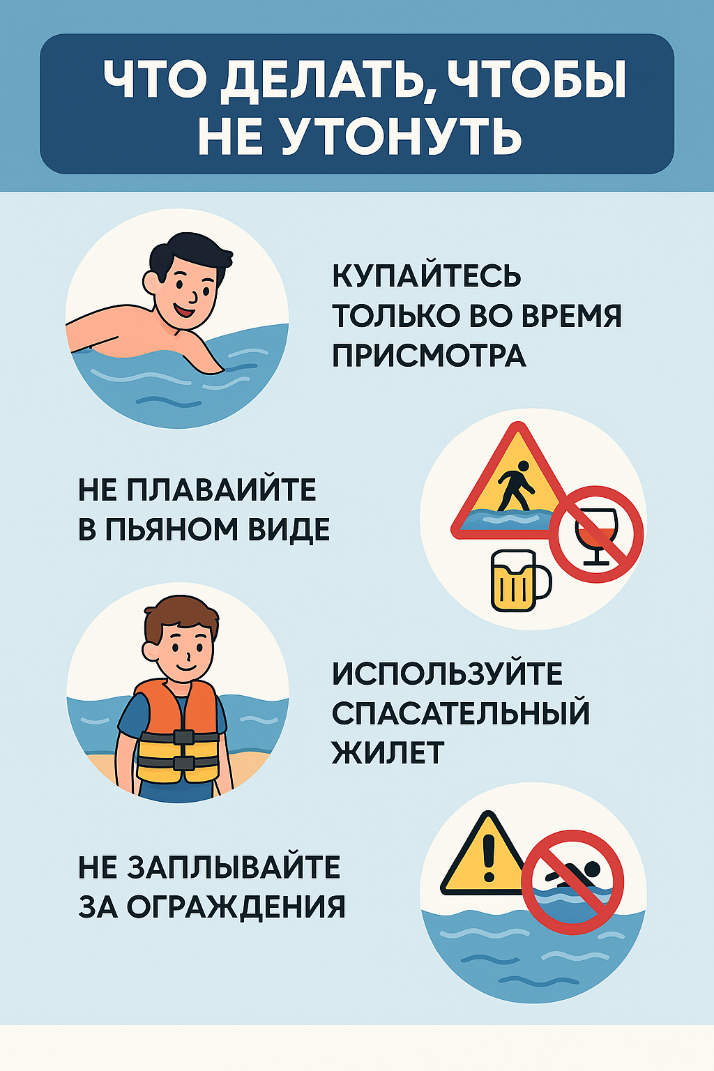 Простые правила, чтобы не утонуть на море, реке или озере Простые правила, чтобы не утонуть на море, реке или озере